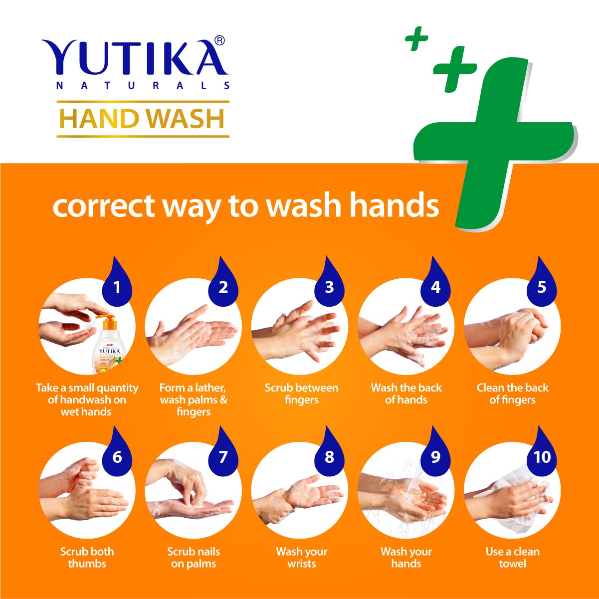 Yuthika Lemon Scented Hand Soap Refill - 180ml (3 Pack) | Antibacterial Liquid Soap for Kitchen, Bathroom & Office | Fresh Citrus Fragrance, Gentle on Skin