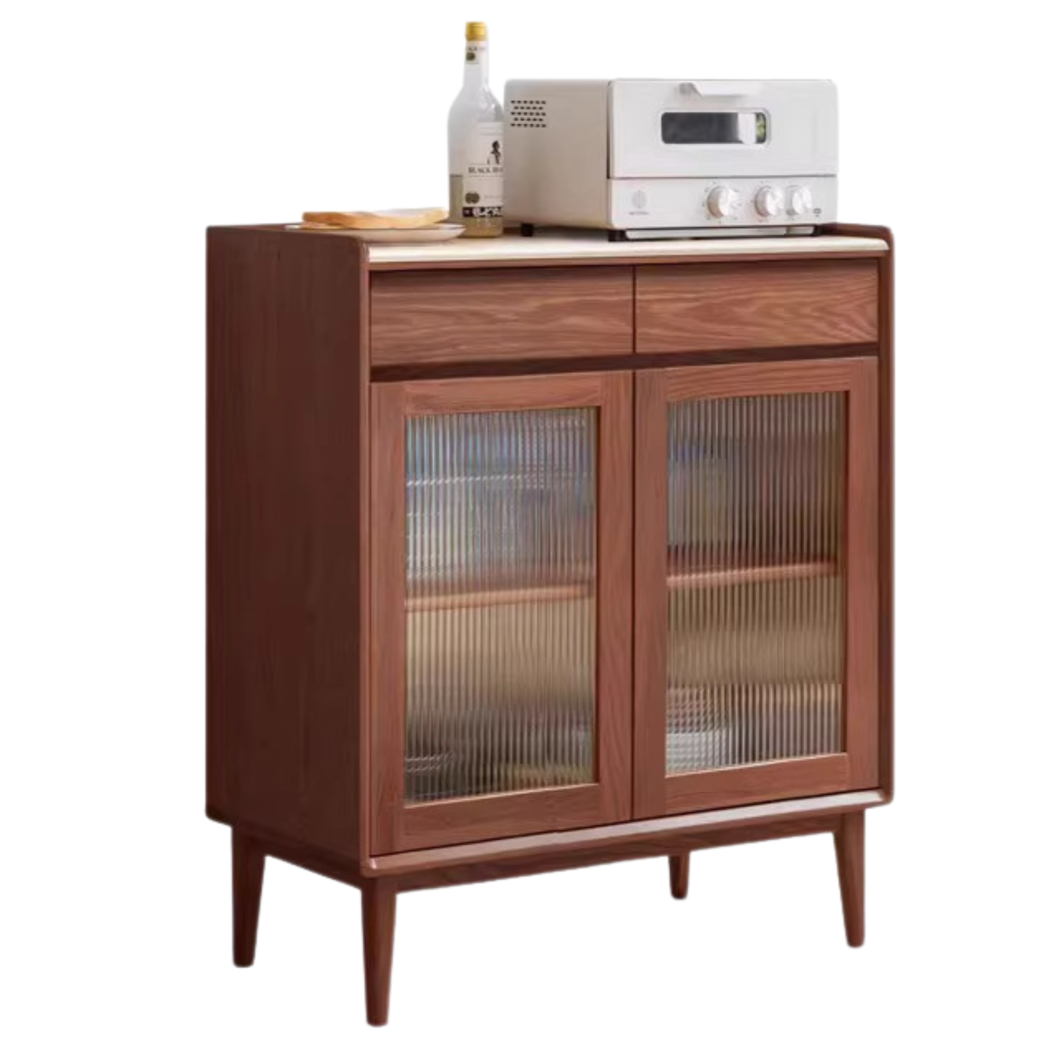 Modern Oak Solid Wood Sideboard - Scandinavian Nordic Style TV Stand, Buffet Cabinet for Living Room, Dining Room & Entryway Storage