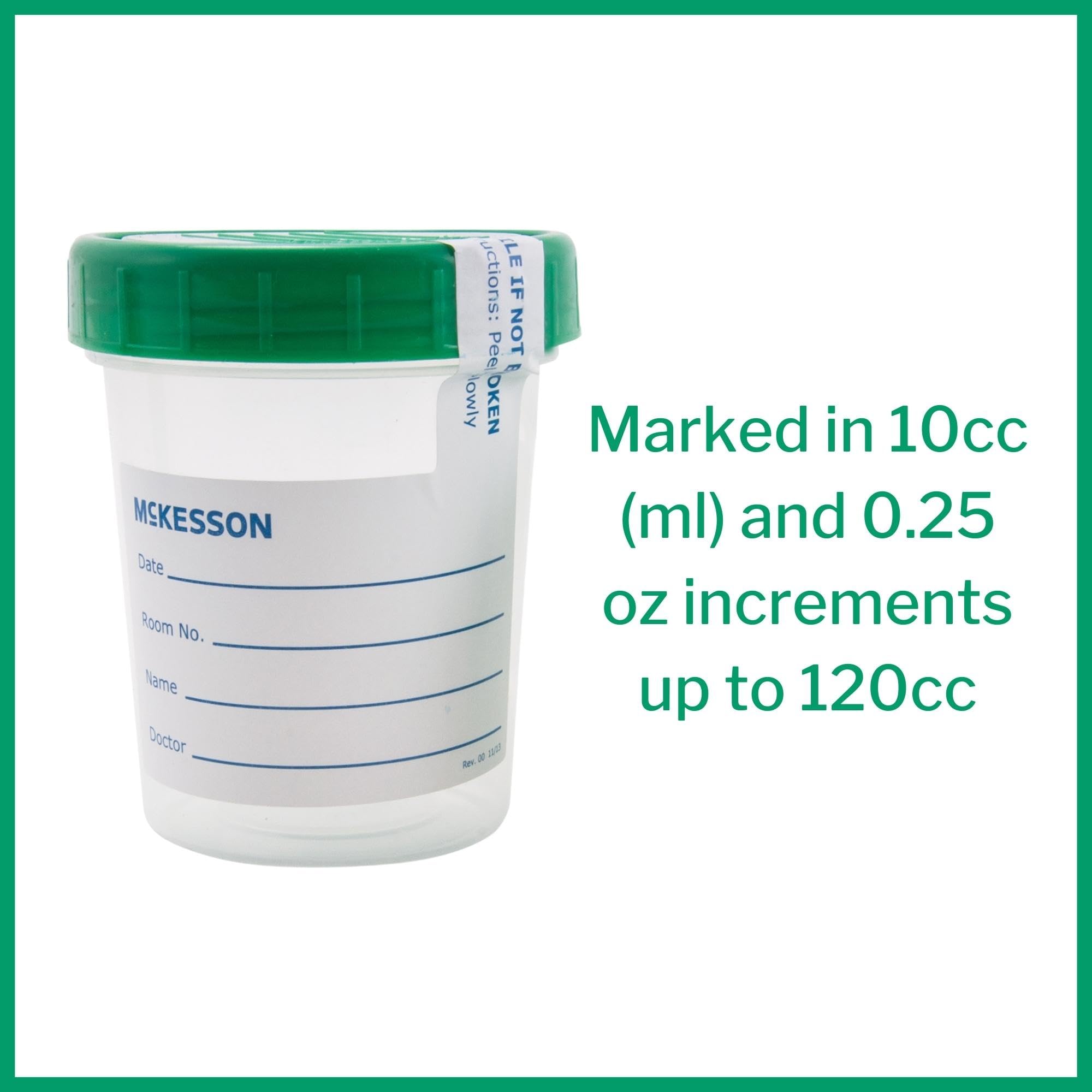 McKesson Leak-Proof Specimen Cups with Lids - 4 oz (120ml) Urine Sample Containers - Pack of 100 - Ideal for Medical Tests, Home Health Monitoring & Laboratory Use