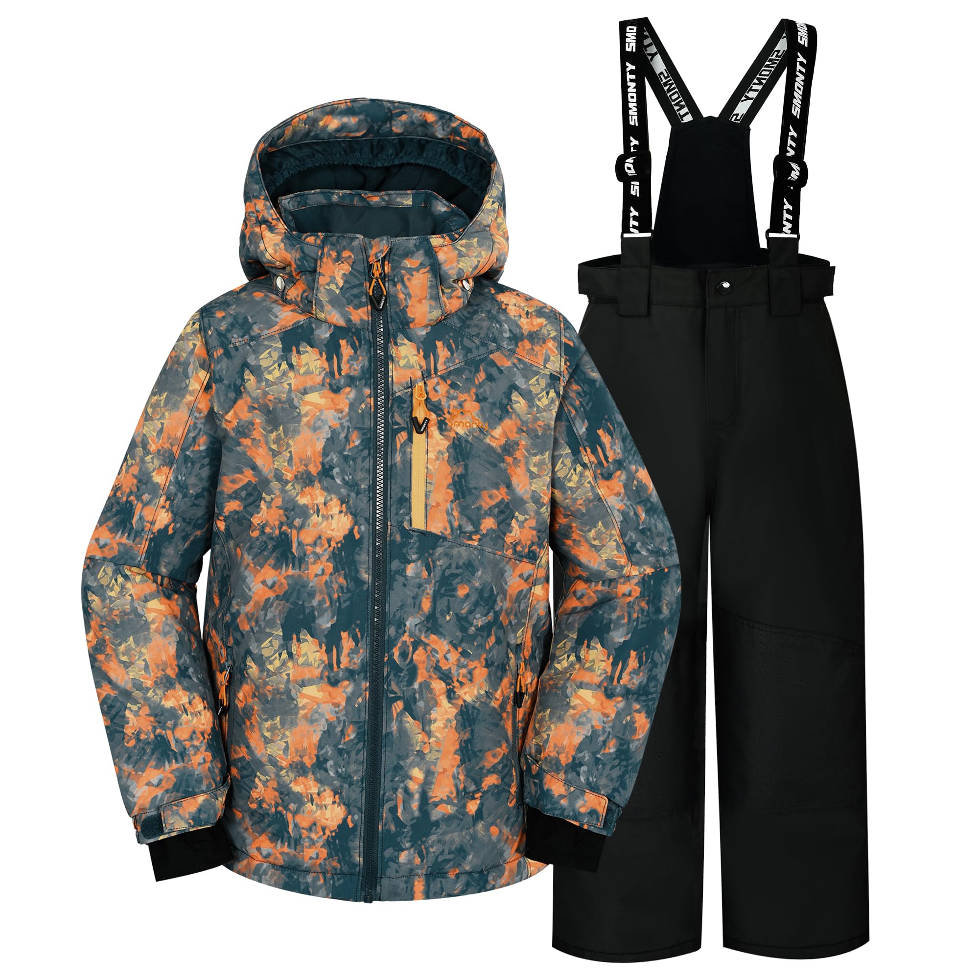 SNOWER Boys Snowsuit with Detachable Hood - Waterproof Ski Suit for Kids - Extra Warm Winter Jacket & Pants Set for Snowboarding, Sledding & Outdoor Play