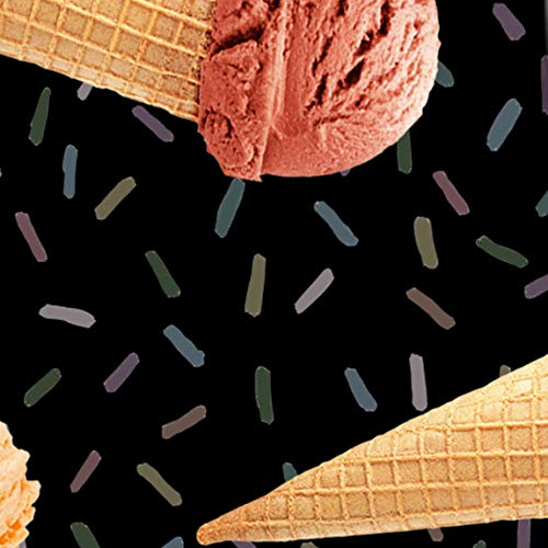 Three Rooker Men's Ice Cream Cone Pattern Necktie - Novelty Food Themed Tie for Parties, Costumes & Fun Office Wear