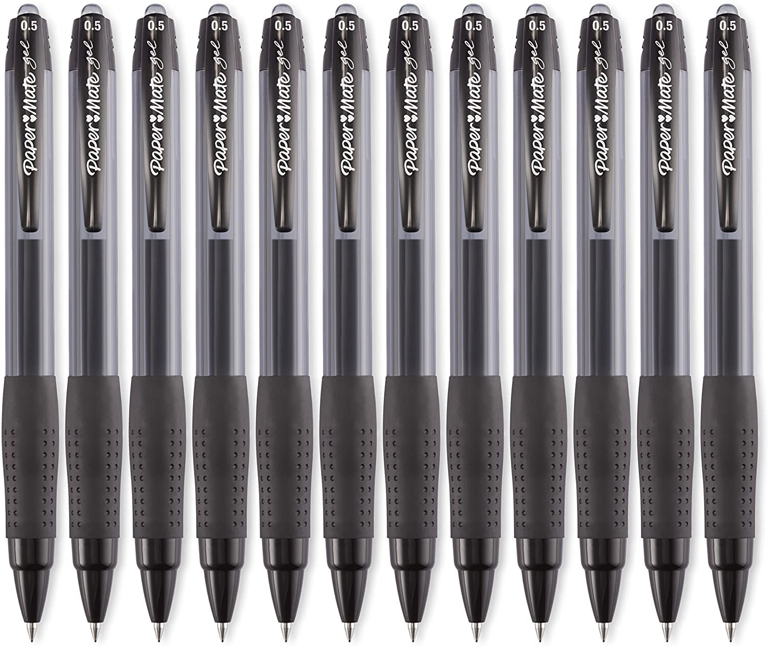 Premium 0.5mm Fine Point Black Gel Pens - 12 Pack Smooth Writing Ink Pens for Journaling, Note Taking & Office Use