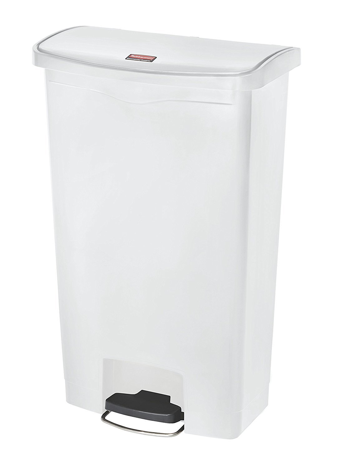 Rubbermaid 18 Gallon Slim Step-On Trash Can - Hands-Free White Plastic Garbage Bin for Hospitals, Labs & Patient Rooms - Ideal for Medical Waste Disposal & Office/Home Use
