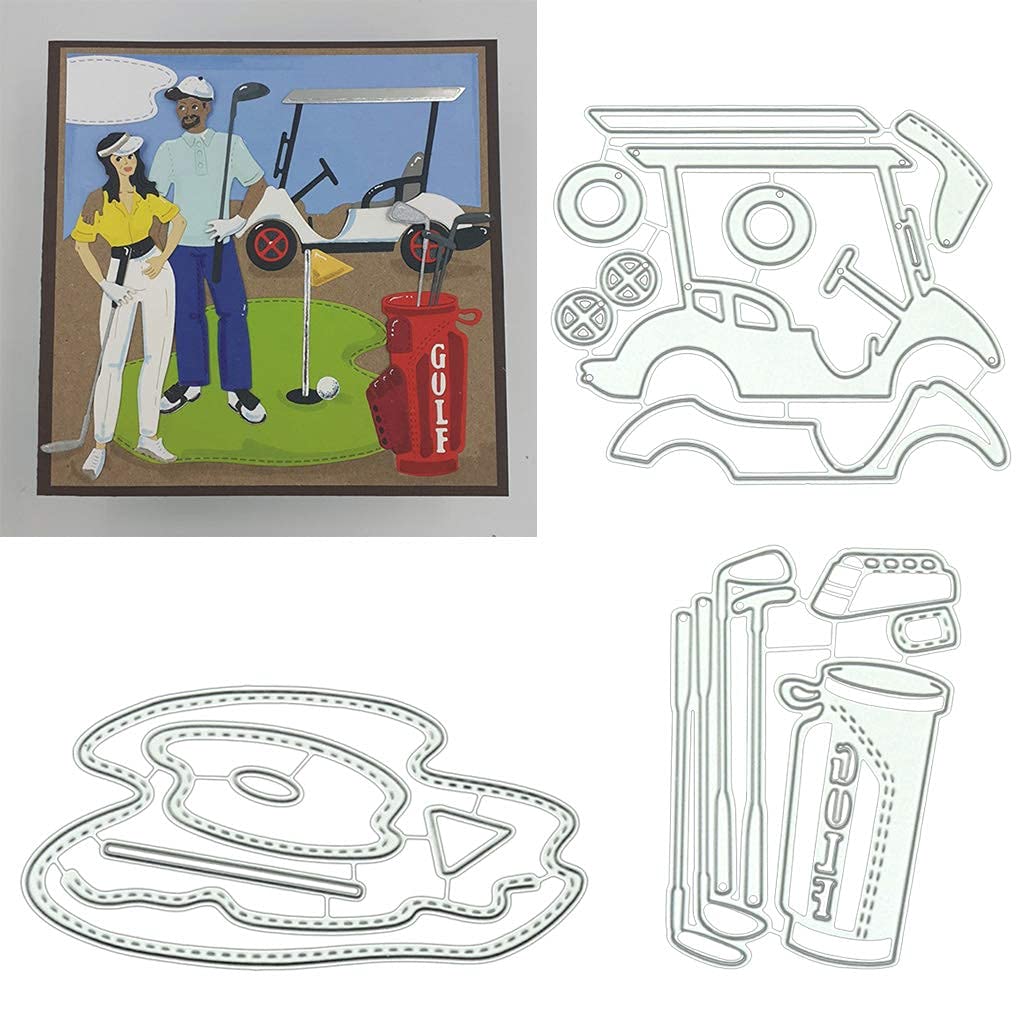 Premium Metal Die Cuts for Golf-Themed Card Making | Scrapbooking Embossing Dies | DIY Album & Paper Craft Decorations | Perfect for Greeting Cards, Scrapbook Pages, and Handmade Gift Decor