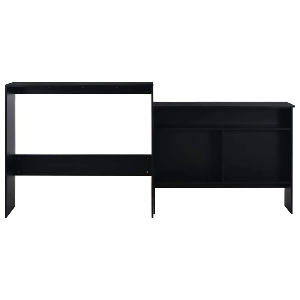 Rectangular Bistro Bar Table with 2 Black Table Tops - 51.18
