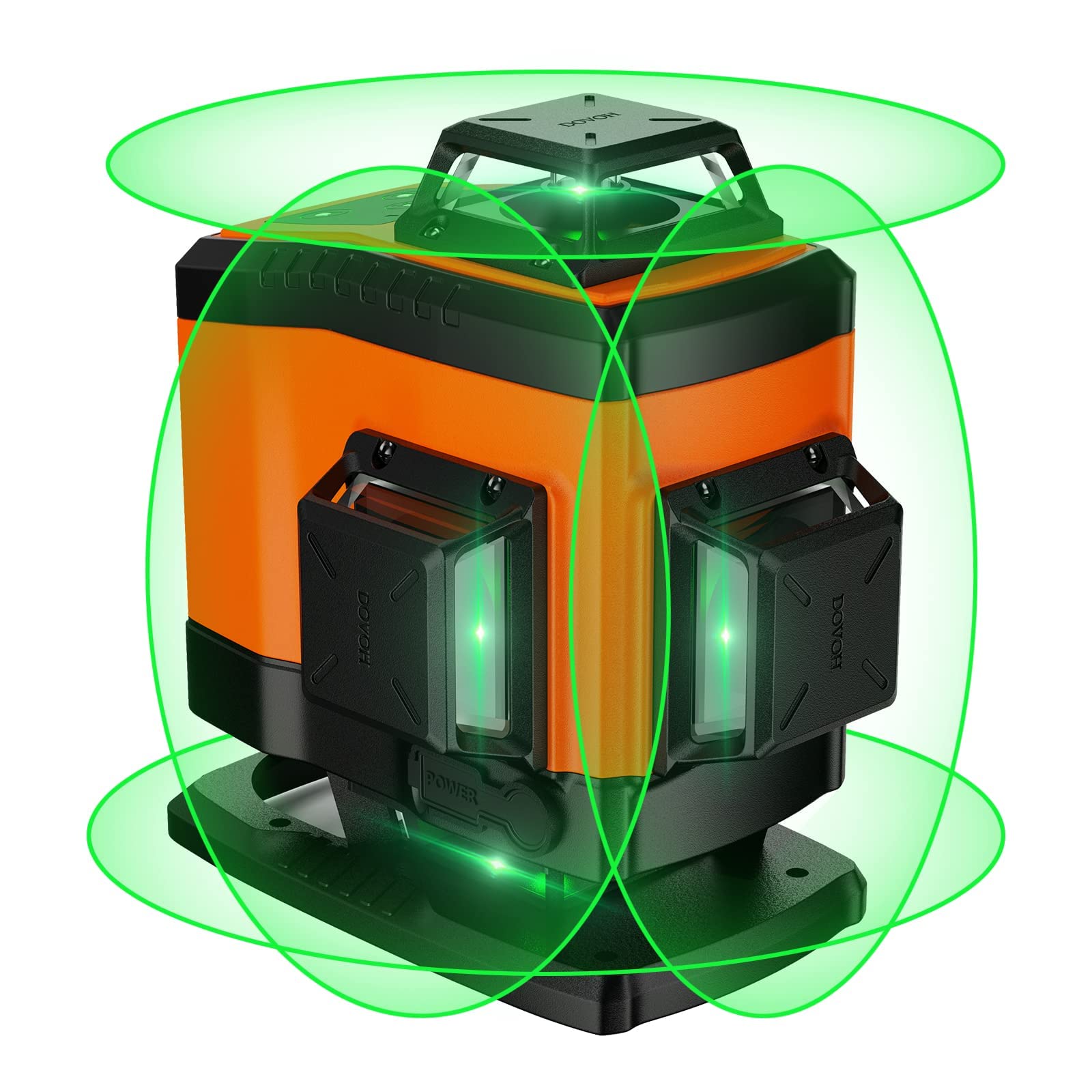4D 360° Self-Leveling Laser Level with 16 Green Beam Lines - Rechargeable, Magnetic Bracket Included (K4-360G) - Perfect for Construction, Floor Tiling, Ceiling Work & DIY Home Projects