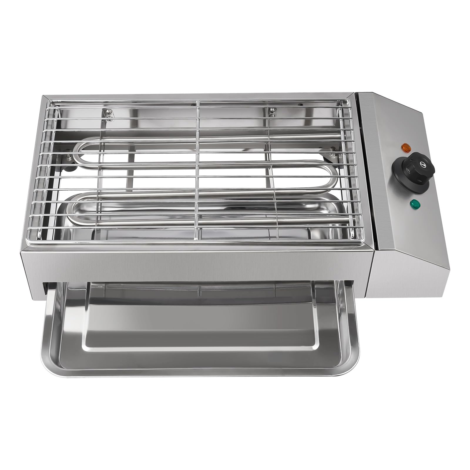 110V 1800W Electric Grill - Stainless Steel Indoor BBQ Grill with Smokeless Design - Perfect for Home Cooking, Parties & Outdoor Gatherings - Compact 54x28x13cm Size for Easy Storage