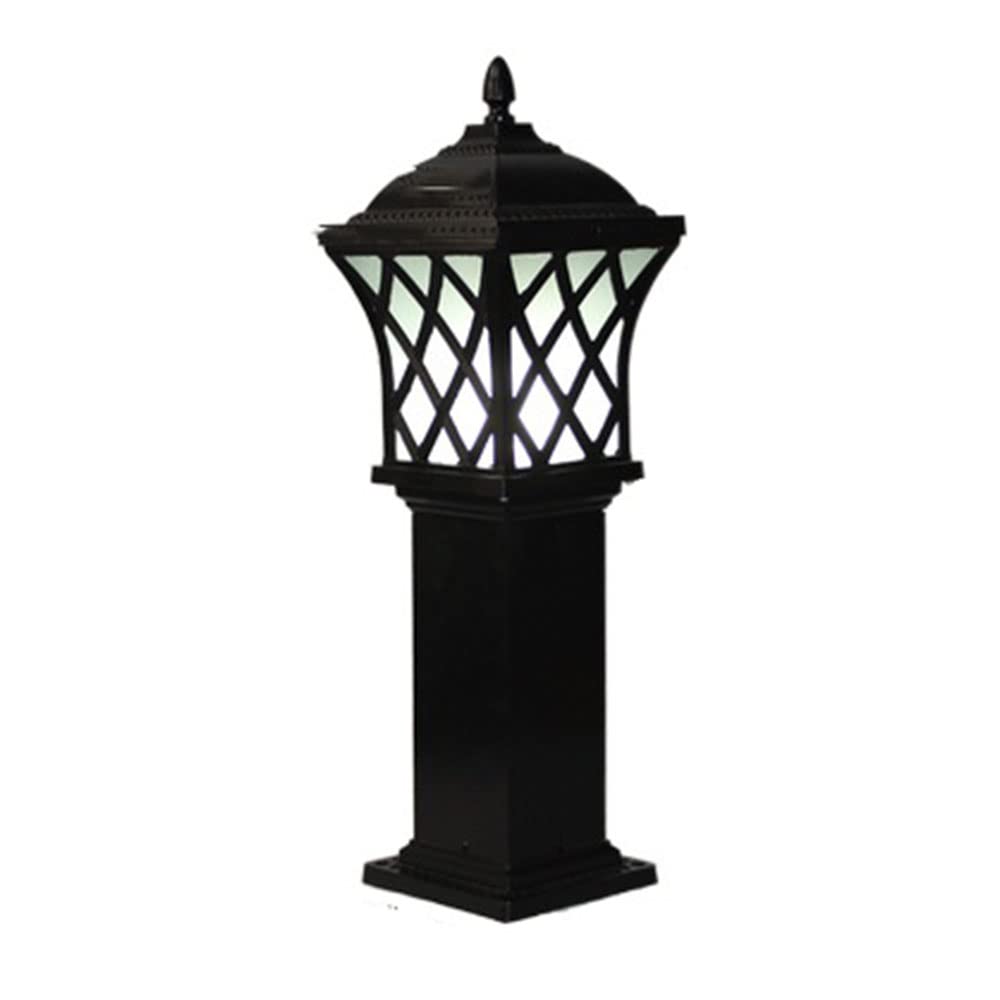 Waterproof IP55 Outdoor E26 Base Post Lights - Aluminum Pillar Lights with Glass Lampshade for Lawn, Garden, Garage, Pavilion & Courtyard Lighting | Durable Column Lights for Pathway, Driveway and Landscape Decoration