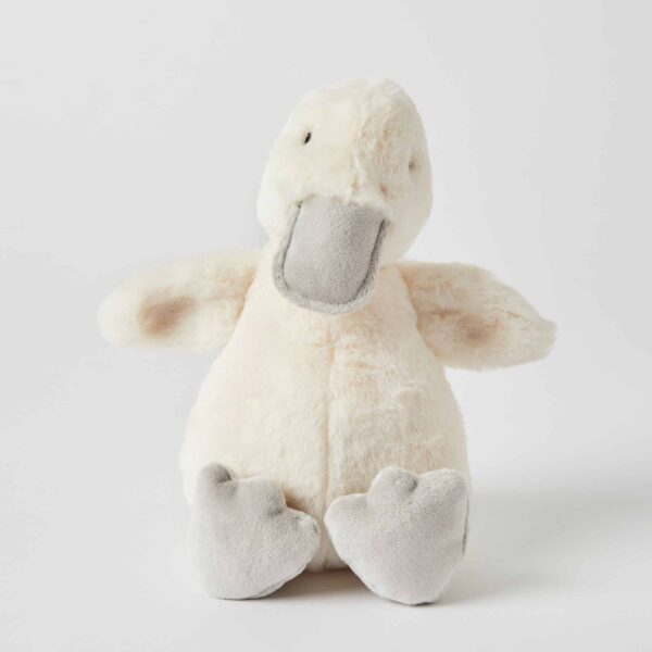 Soft Cream Duck Plush Rattle Toy for Babies - Cute Animal Teether & Sensory Toy for Newborns, Infants - Perfect for Nursery, Playtime & Early Learning Development