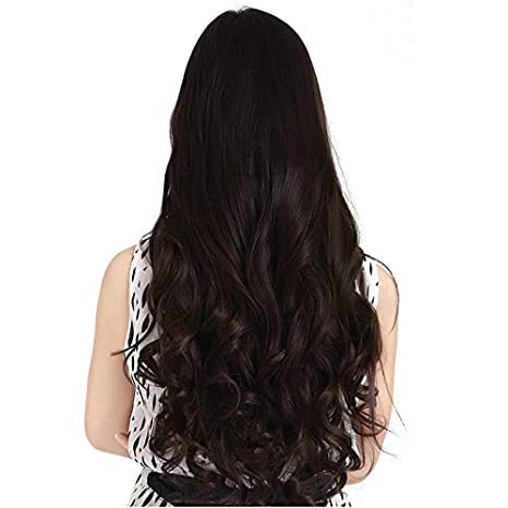 Supermarche 5 Clip-in Curly Hair Extensions for Women & Girls - 22 Inch 150g Black Human Hair Weft | Perfect for Parties, Weddings & Daily Styling