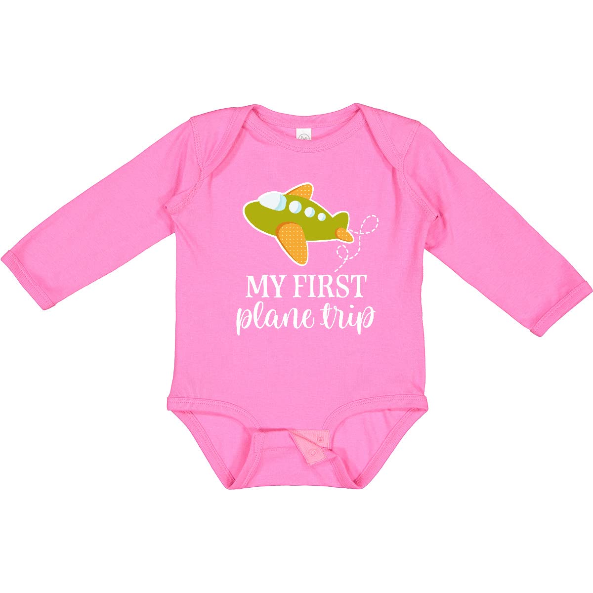 Inktastic My First Plane Trip Airplane Travel Long Sleeve Baby Bodysuit - Perfect for Air Travel, Vacation & Family Adventures