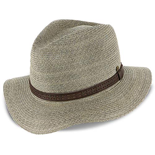 Walrus Hats Shoreline Grey Hemp Straw Fedora Hat for Men & Women - Summer Beach Hat, Outdoor Sun Protection, Fashion Accessory for Vacations & Music Festivals