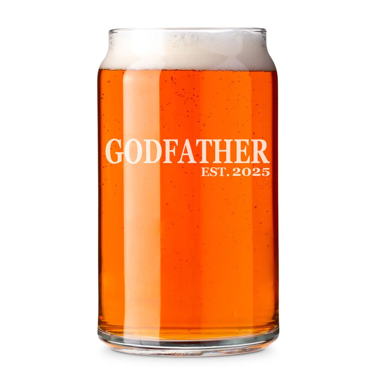 16 oz Beer Can Glass - The Godfather Edition | Vintage Style Est. 2025 | Perfect for Home Bars, Man Caves & Gifts for Beer Lovers