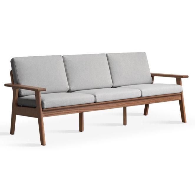 Japanese Style 3-Seater Fabric Sofa - Solid Oak & Pine Wood Frame - Perfect for Living Room, Lounge, or Zen Home Decor