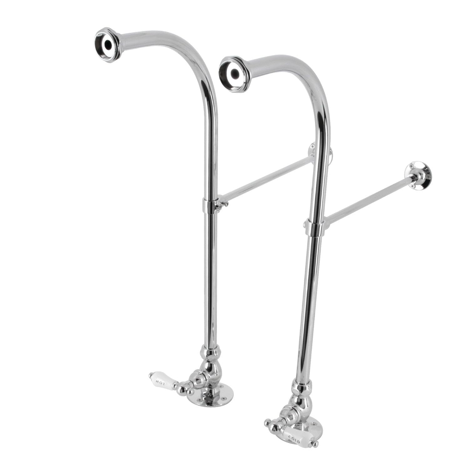 Kingston Brass CC451HCL Vintage Freestanding Bathroom Sink Faucet with Stop Porcelain Lever Handle, 23-Inch, Polished Chrome - Perfect for Vintage-Style Bathrooms and Powder Rooms