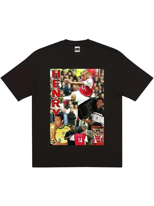 Vintage Retro Football Thierry Henry T-Shirt - Classic Soccer Jersey for Fans & Collectors | Perfect for Game Day, Sports Events & Casual Wear