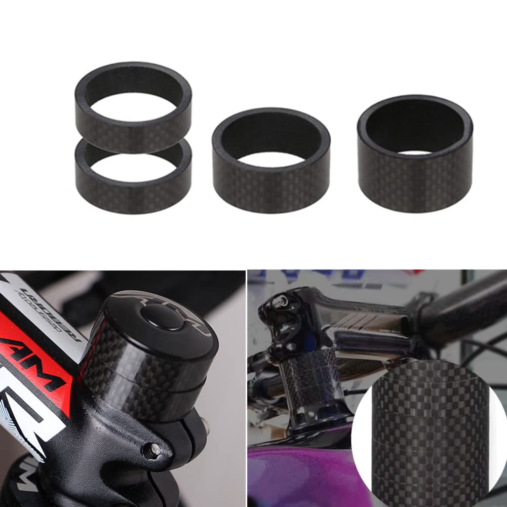 Jilukibo 11-Piece Carbon Fiber Bike Headset Spacer Kit - 28.8mm Bicycle Stem Spacers (20/15/10/5/3/2/1mm) for Mountain & Road Bikes - Lightweight Fork Washers for Cycling Upgrades & Maintenance
