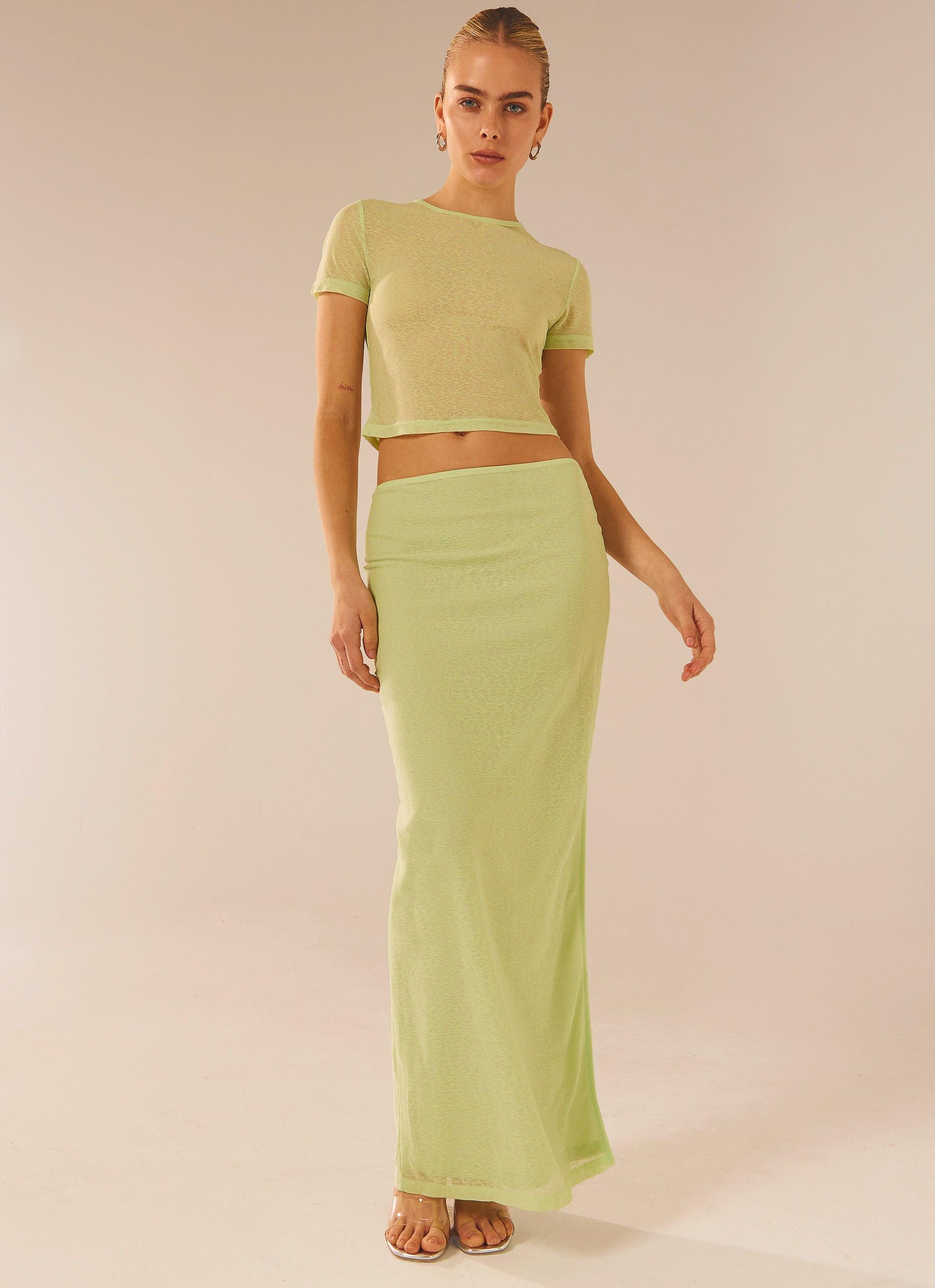 Just Like Magic Maxi Skirt in Lime - Flowy Boho Long Skirt for Women, Perfect for Beach, Vacation & Summer Outfits