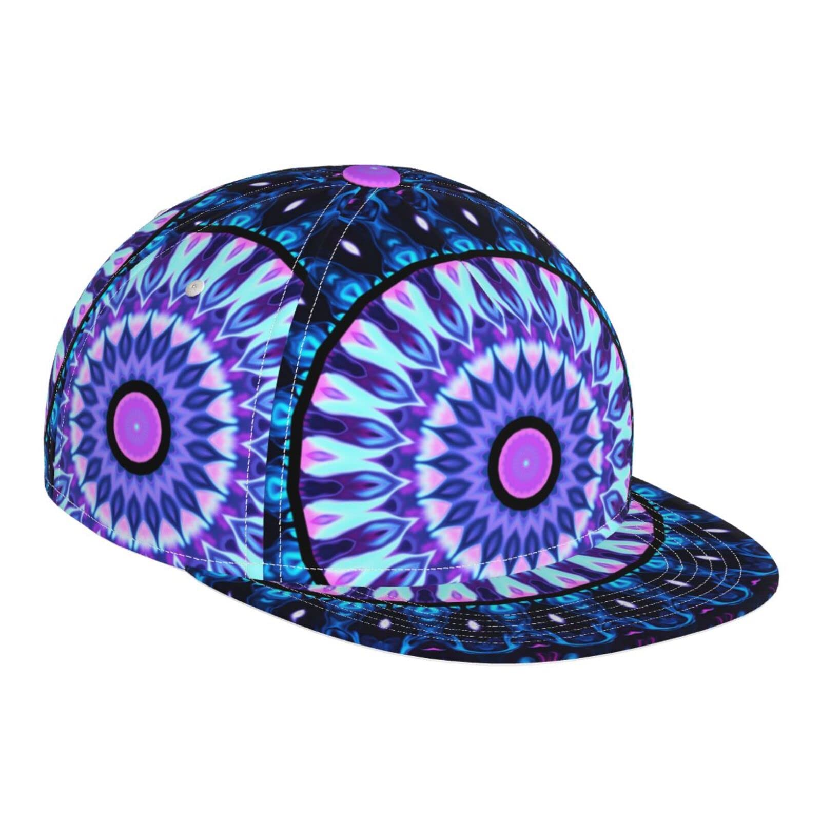 Trendy Psychedelic PSY Hip Hop Flat Bill Snapback Trucker Hat for Men & Women - Perfect for Baseball, Streetwear & Hip Hop Fashion