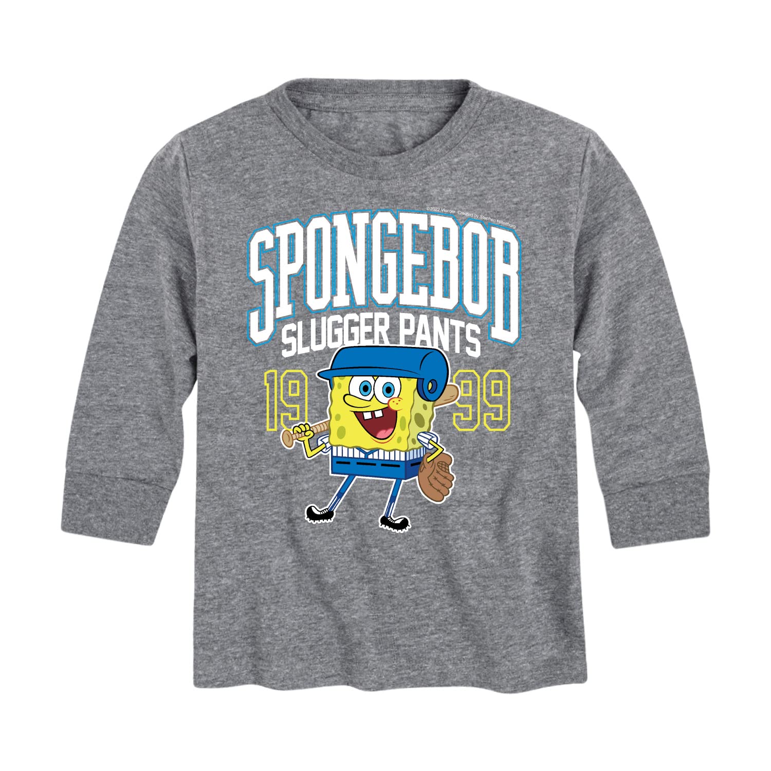HYBRID APPAREL Spongebob Squarepants Graphic T-Shirt - Long Sleeve Slugger Pants Design for Toddler & Youth | Cartoon Character Apparel for Playdates, School & Casual Wear