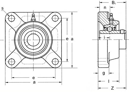 NTN UCF209 Cast Iron Mounted Bearing Unit - Heavy Duty Pillow Block Bearing for Industrial Machinery, Conveyors, and Agricultural Equipment
