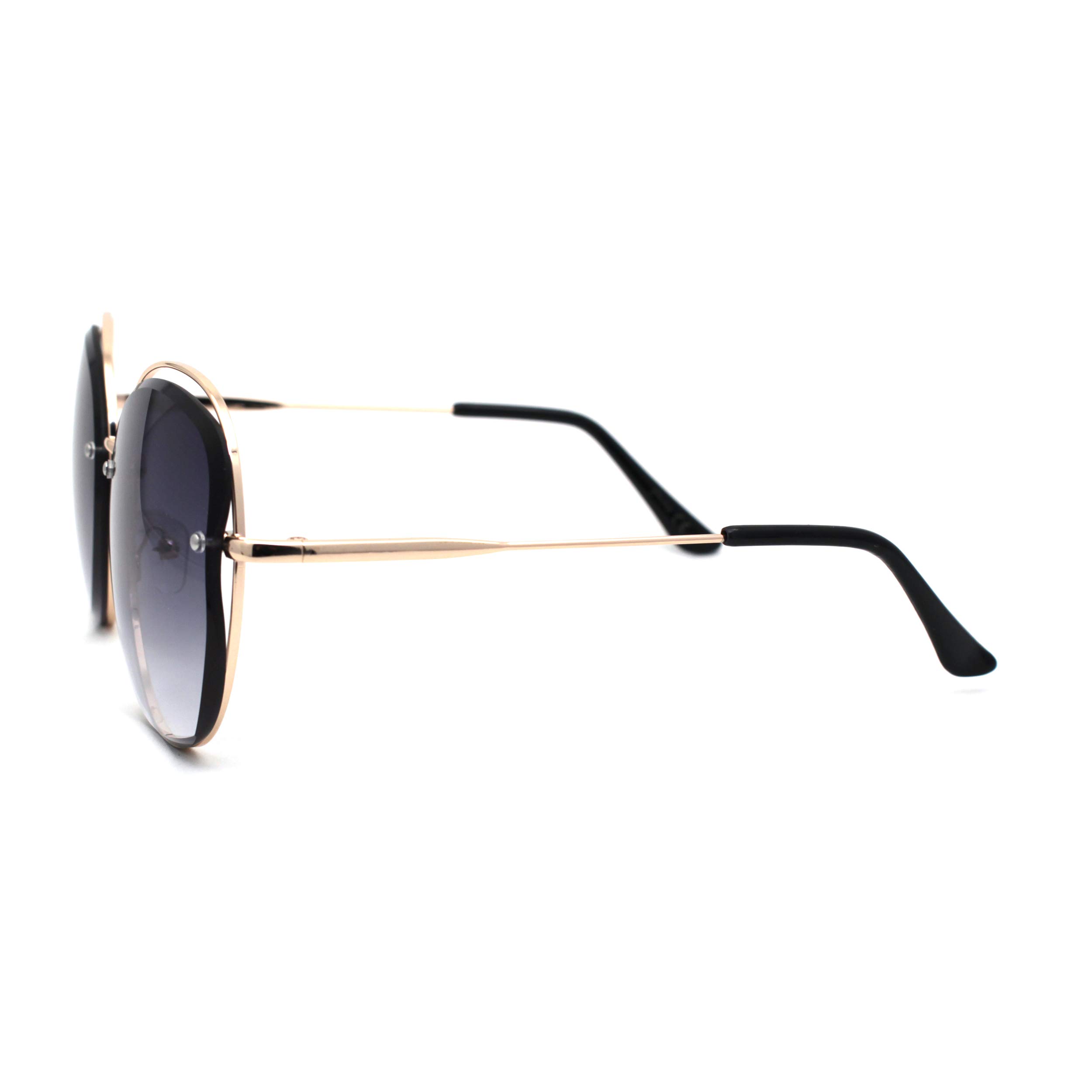 Women's Fashion Butterfly Sunglasses with Exposed Lens - Trendy Diva Style for Summer Outfits, Beach Vacations & Outdoor Activities