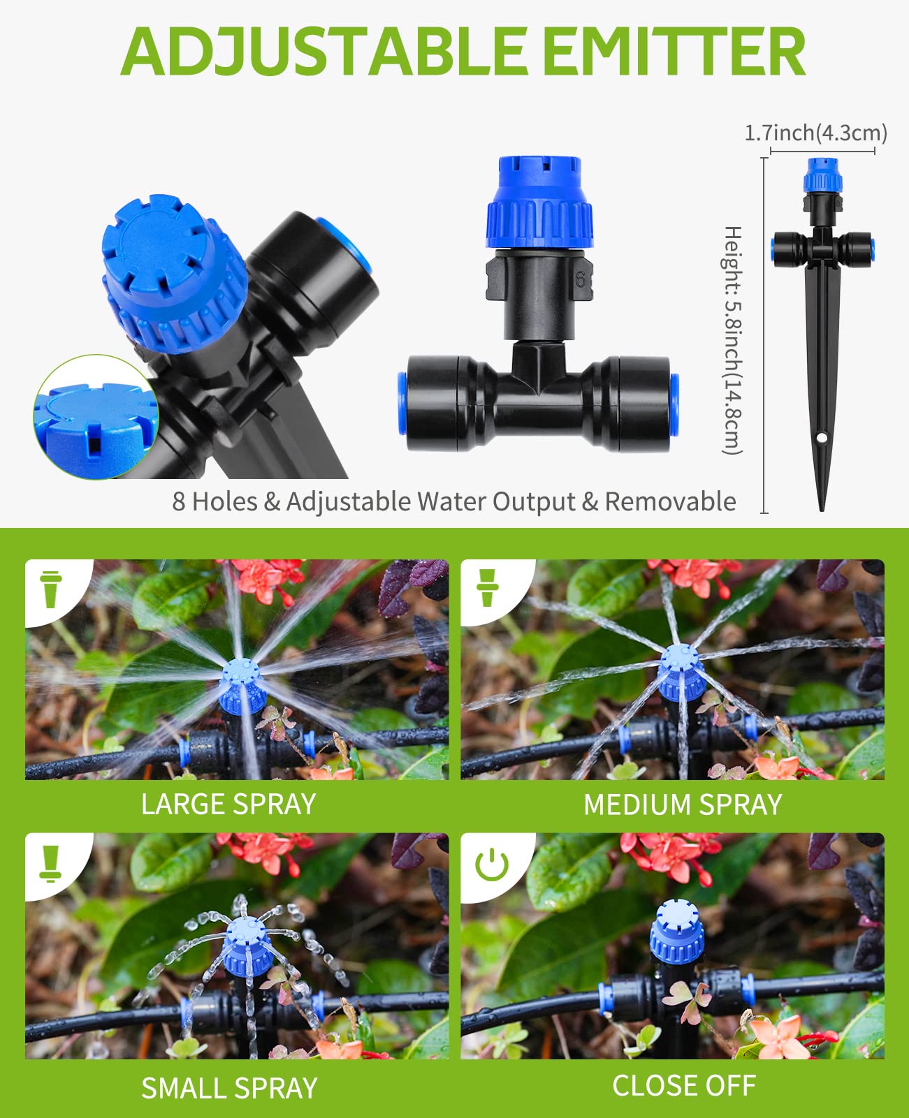 HIRALIY 118FT Automatic Drip Irrigation Kit with Digital Timer - Garden Watering System for Patio, Lawn & Greenhouse - Quick Connect Design with Programmable Water Timer - Perfect for Raised Beds, Vegetable Gardens & Container Plants