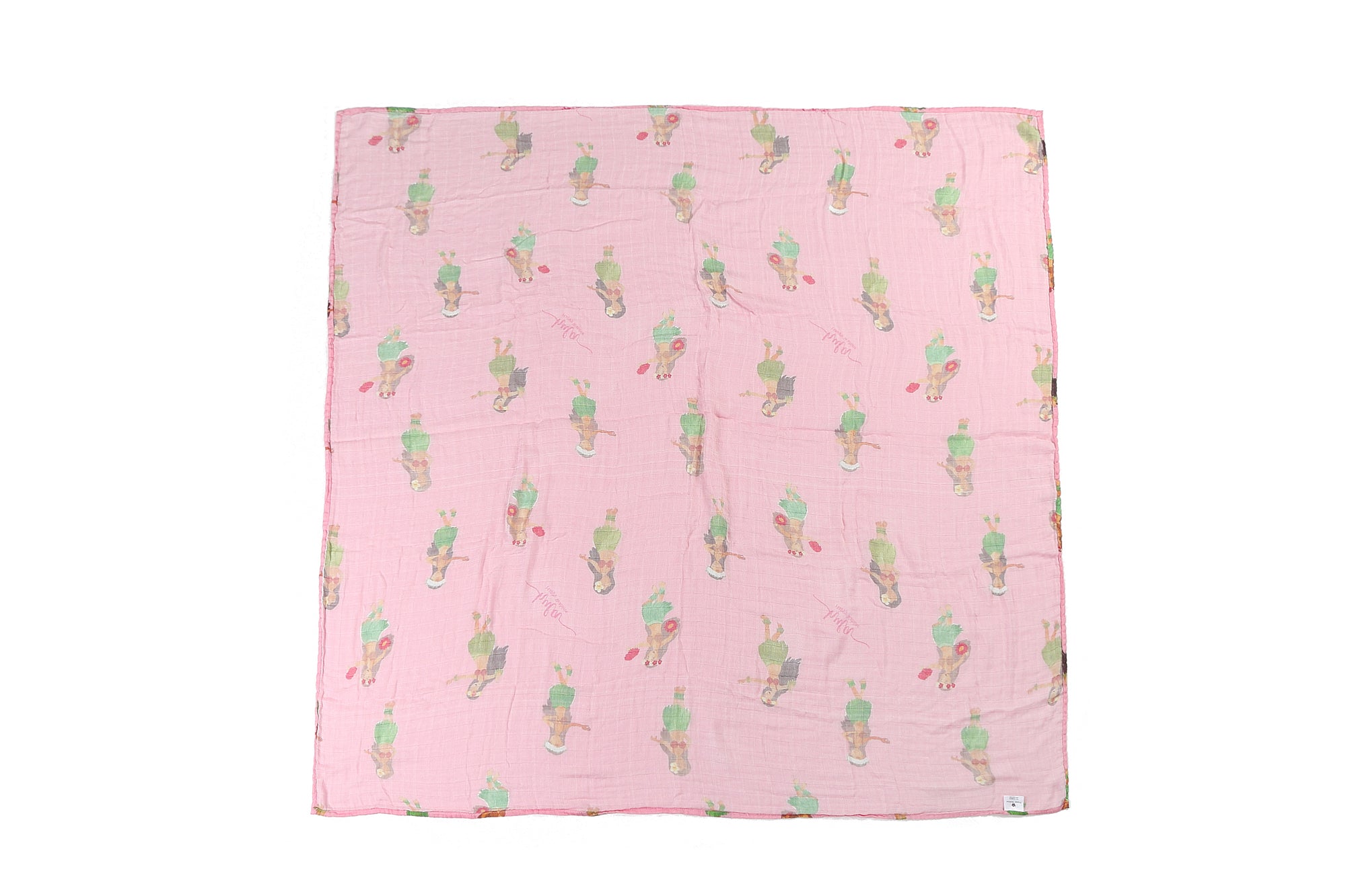 Soft Baby Muslin Swaddle Blanket - Hawaiian Hula Girl Pink Design - Perfect for Newborn Sleep, Swaddling & Photo Shoots