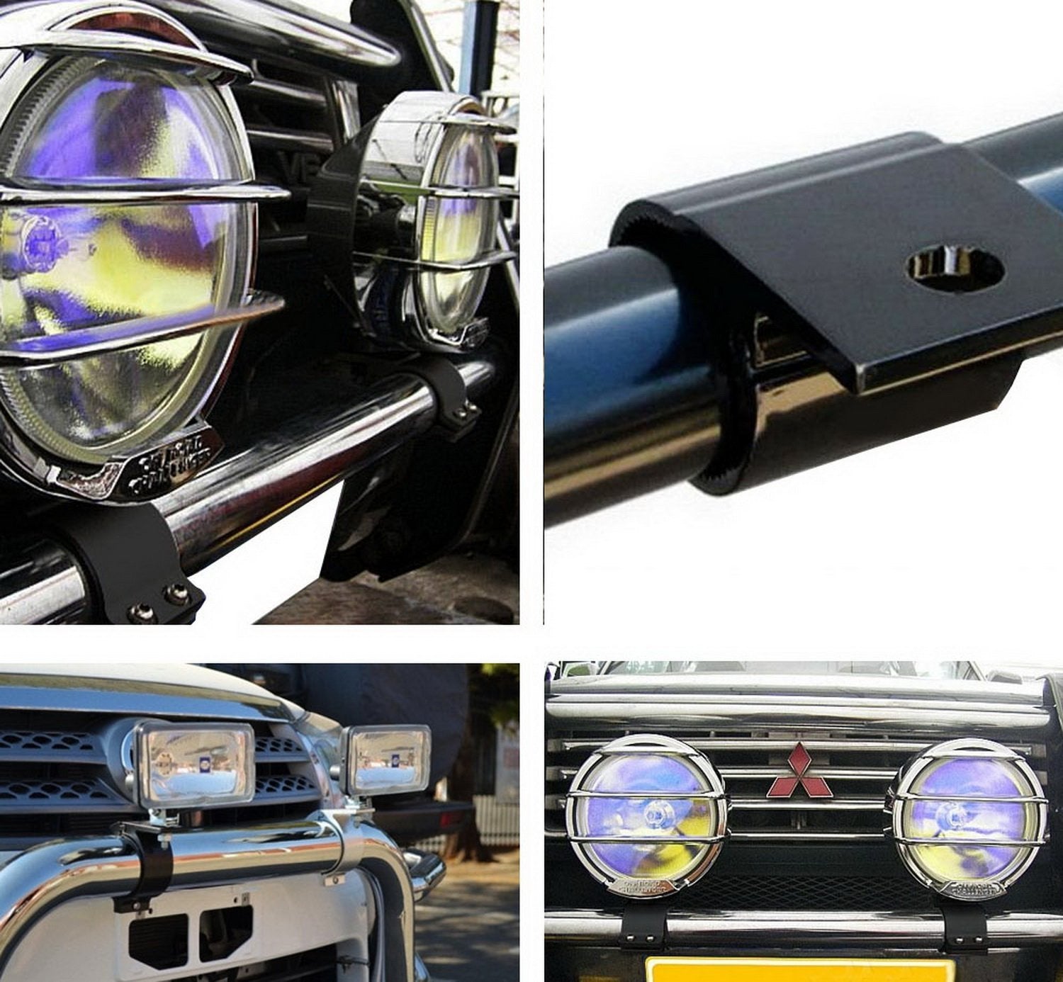 40mm & 45mm Universal Bullbar Mounting Bracket Clamp for LED Light Bars & Work Lamps - Heavy Duty Off-Road, Truck, ATV, UTV Lighting Accessories for Night Driving & Outdoor Adventures