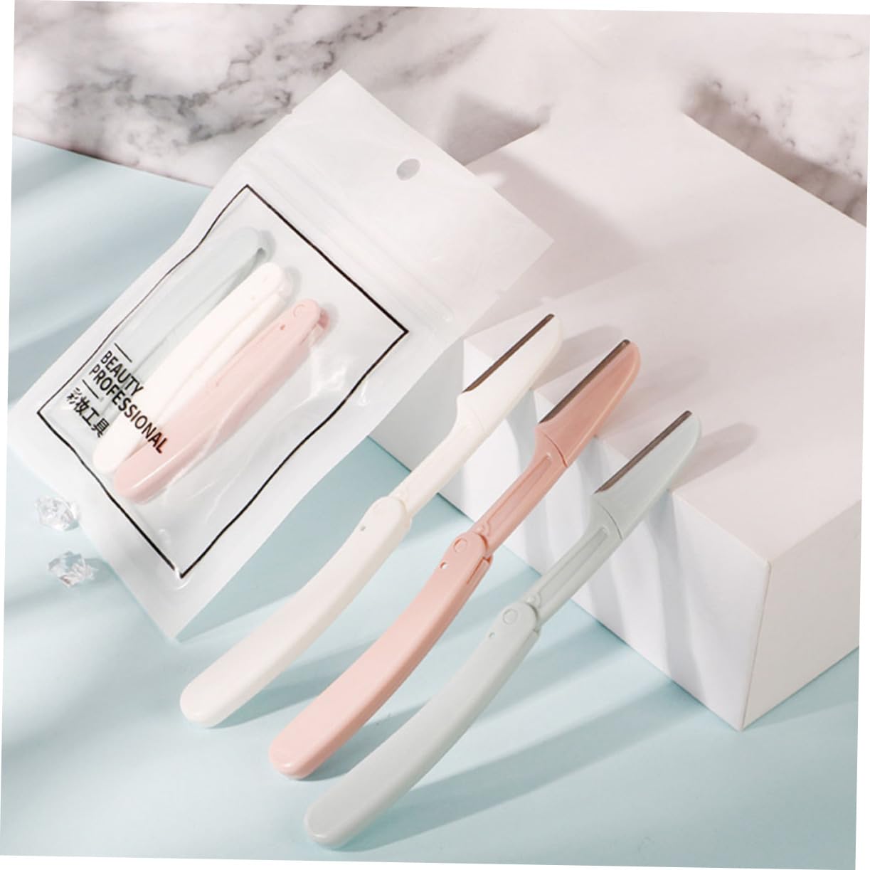 Mikinona 6Pcs Foldable Eyebrow Razor for Women - Precision Eyebrow Trimmer & Facial Hair Remover - Portable Brow Shaper for Travel, Home & Salon Use