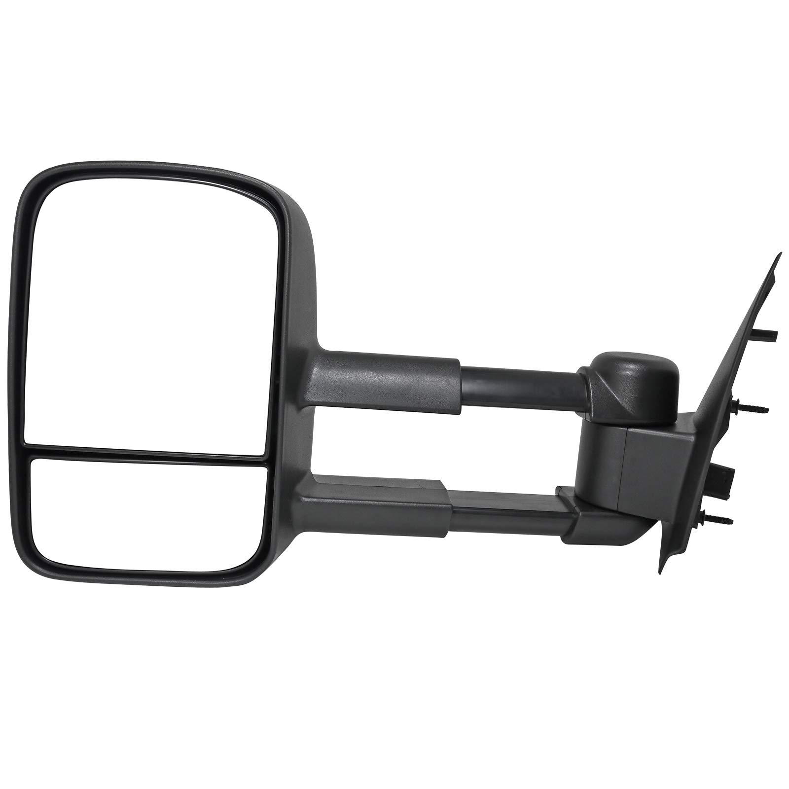 1997-2003 Ford F-150 Super Cab Black Manual Telescoping Towing Side Mirrors - Perfect for Hauling Trailers & Enhanced Road Visibility