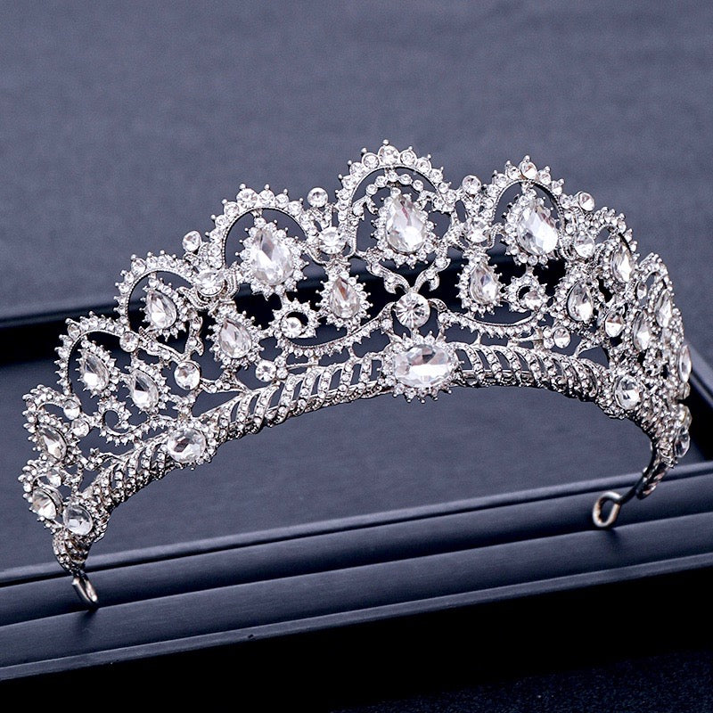 Chrysta Rhinestone Bridal Tiara - Silver, Rose Gold & Yellow Gold Wedding Crown for Bride | Perfect for Bridal Showers, Weddings & Special Occasions