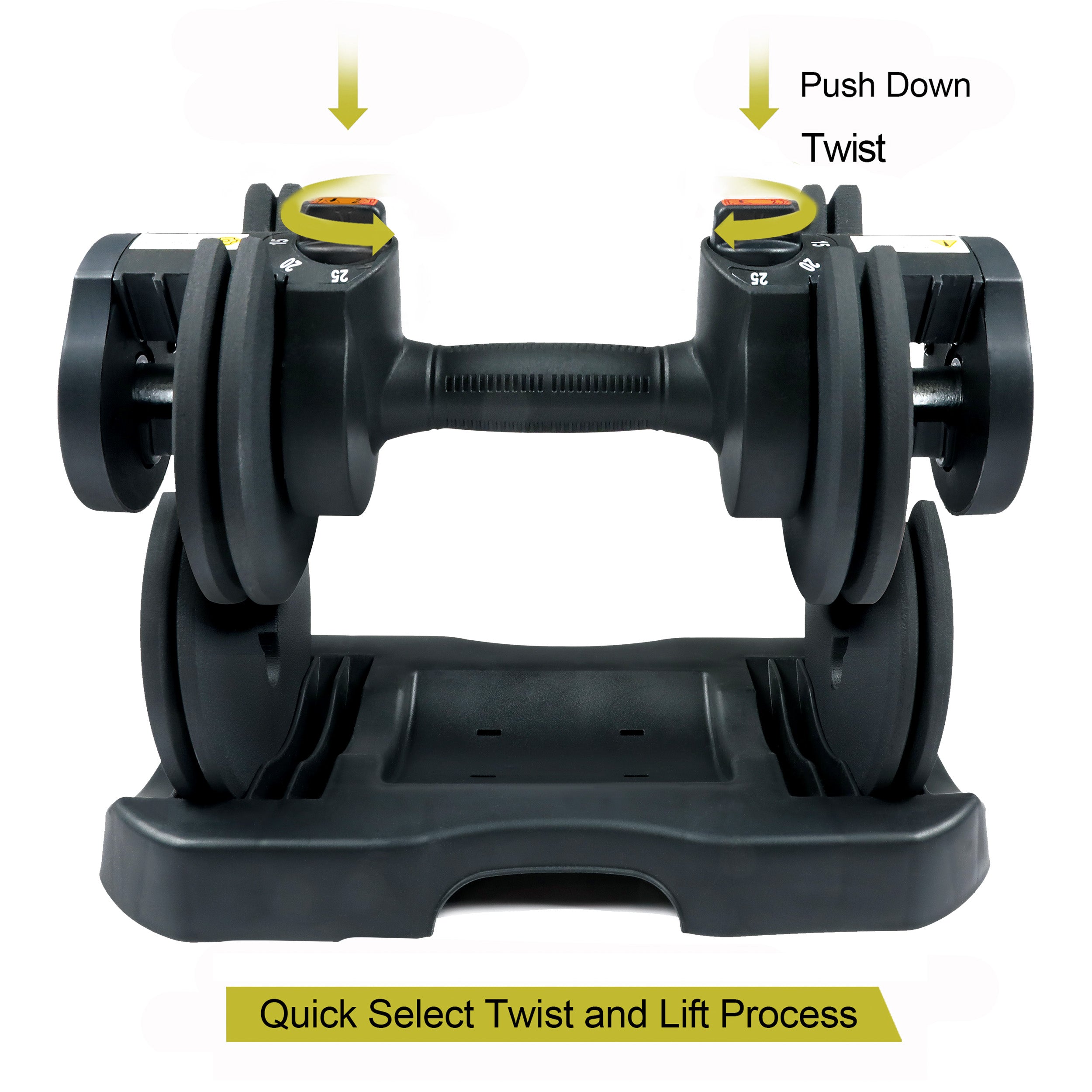 PRCTZ Adjustable Dumbbell Set 5-25 lbs - Quick Select Weight System for Home Gym, Strength Training & Full Body Workouts - Perfect for Beginners to Advanced Fitness Enthusiasts