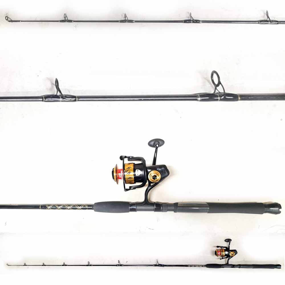 Penn Spinfisher SSVII 5500 Spinning Reel & Capt. Harry's CS12/15 Fishing Rod Combo - Saltwater Surf Fishing Gear for Inshore & Offshore Angling