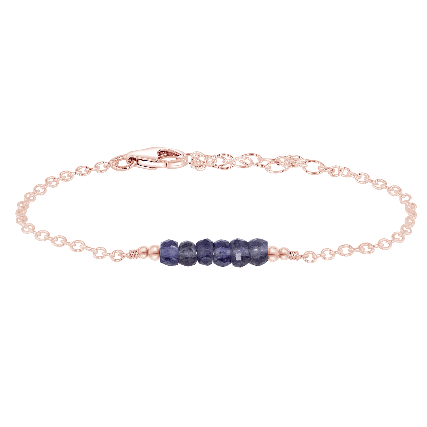 Sparkling Grey Iolite Gemstone Faceted Bead Bar Bracelet for Women - Handmade Adjustable Crystal Healing Jewelry for Meditation, Yoga & Spiritual Gifts