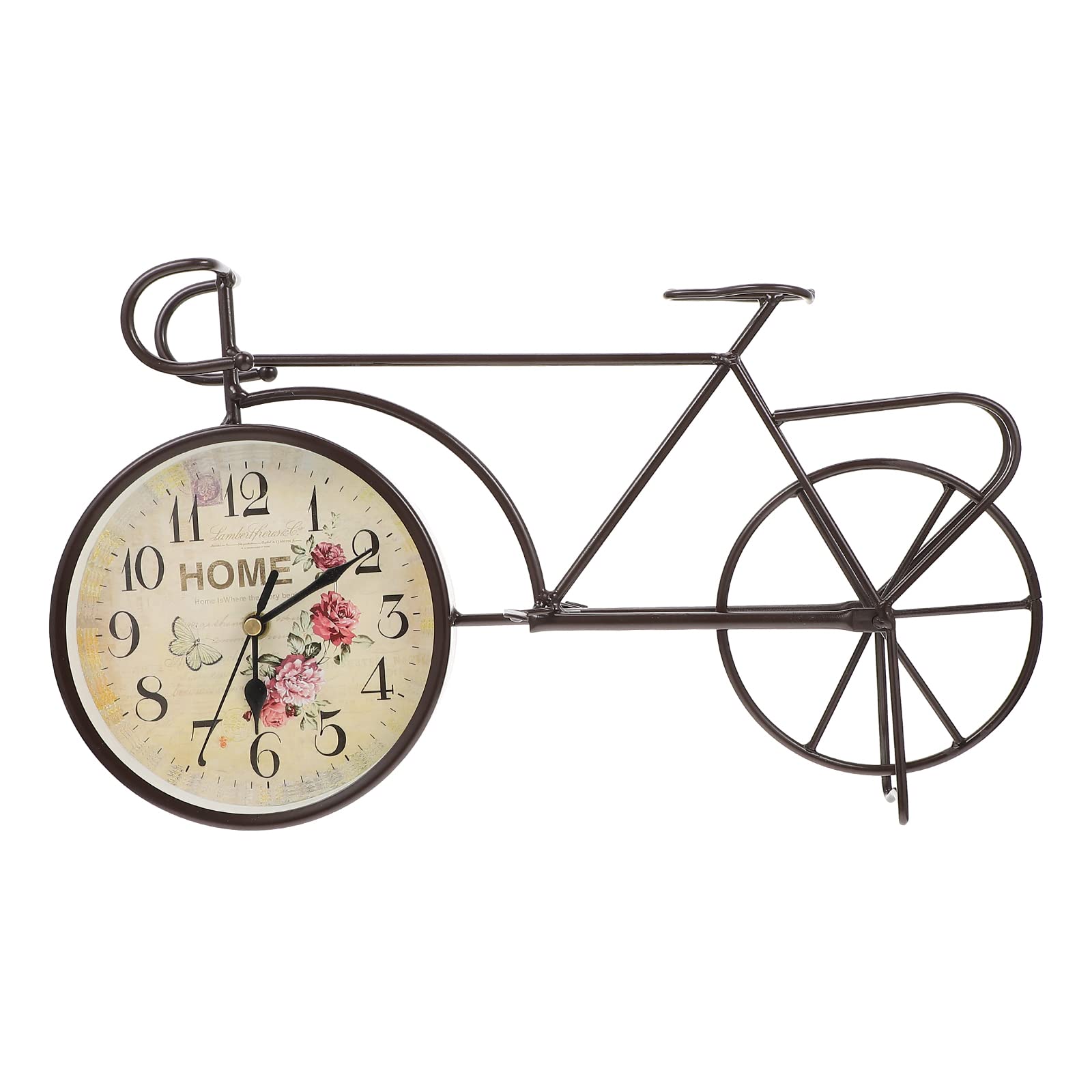 Vintage Iron Bike Wall Clock - Retro Office & Home Decor, Desktop Ornament for Cycling Enthusiasts | Perfect for Living Room, Study, Cafe & Gift Giving