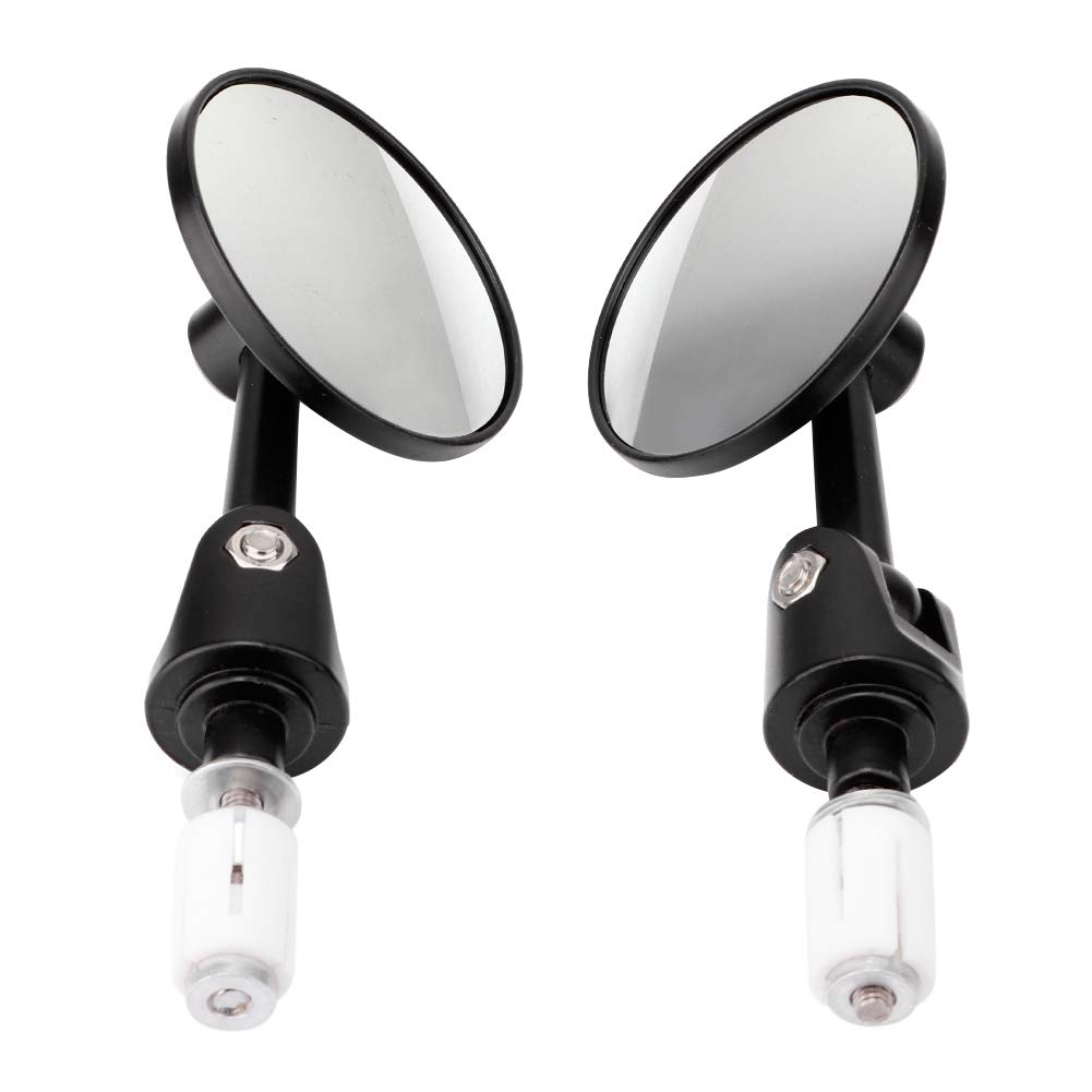 Ultra Clear Reflective Motorcycle Handlebar Rear View Mirror - 2PCS Side Mirrors for Street Bike & Motorbike - Enhanced Safety for Commuting & Adventure Riding