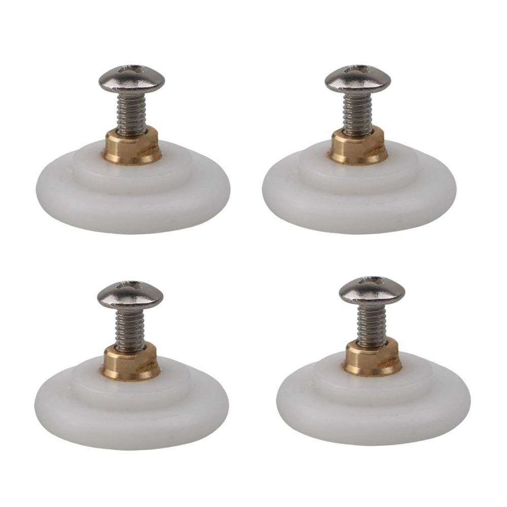 4-Pack 26mm Nylon Shower Door Wheels with Copper Rollers - Replacement Sliding Glass Door Pulley for Bathroom & Shower Room - 26mm x 6mm - Perfect for Smooth & Quiet Shower Door Operation