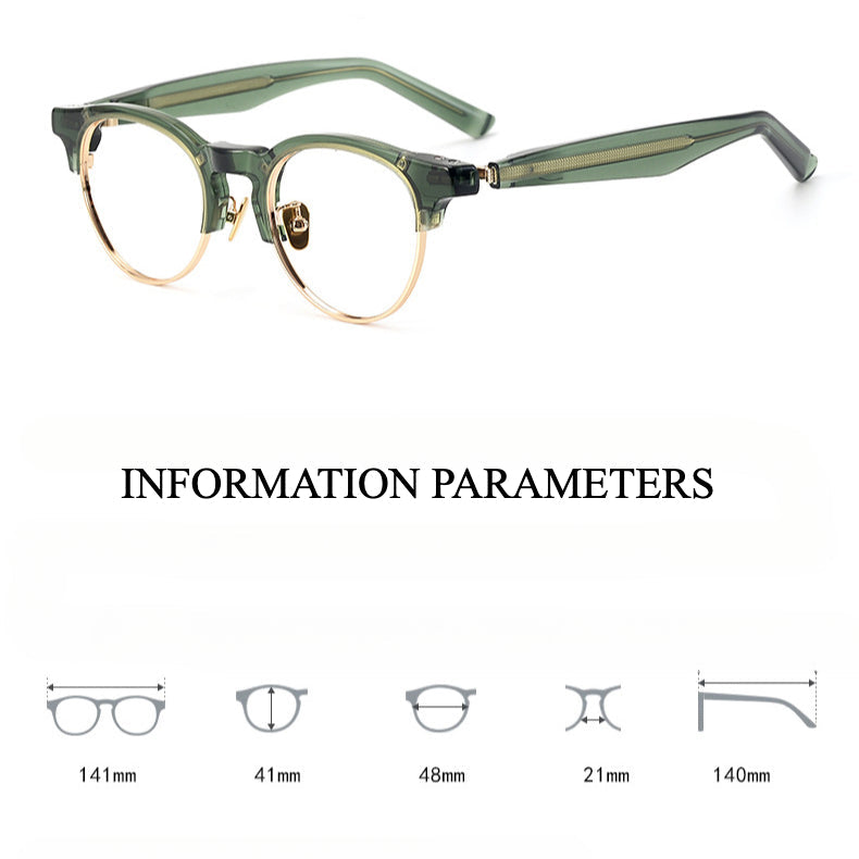 Stylish Acetate Round Glasses Frames 9006 - Lightweight & Durable Eyewear for Men & Women - Perfect for Reading, Fashion & Everyday Use
