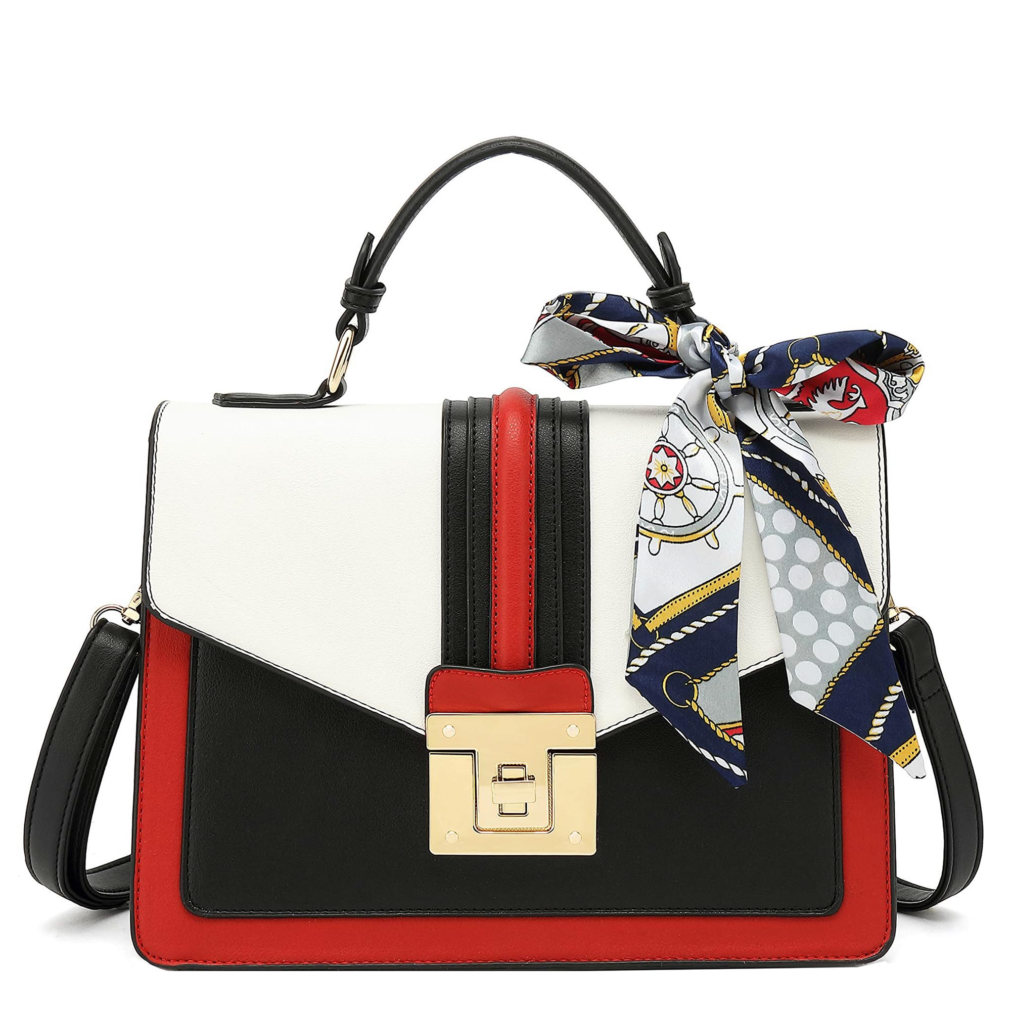 Stylish Scarleton Women's Crossbody Bag with Scarf - Fashionable Top Handle Shoulder Purse for Everyday Use, Work & Travel | Model H2065