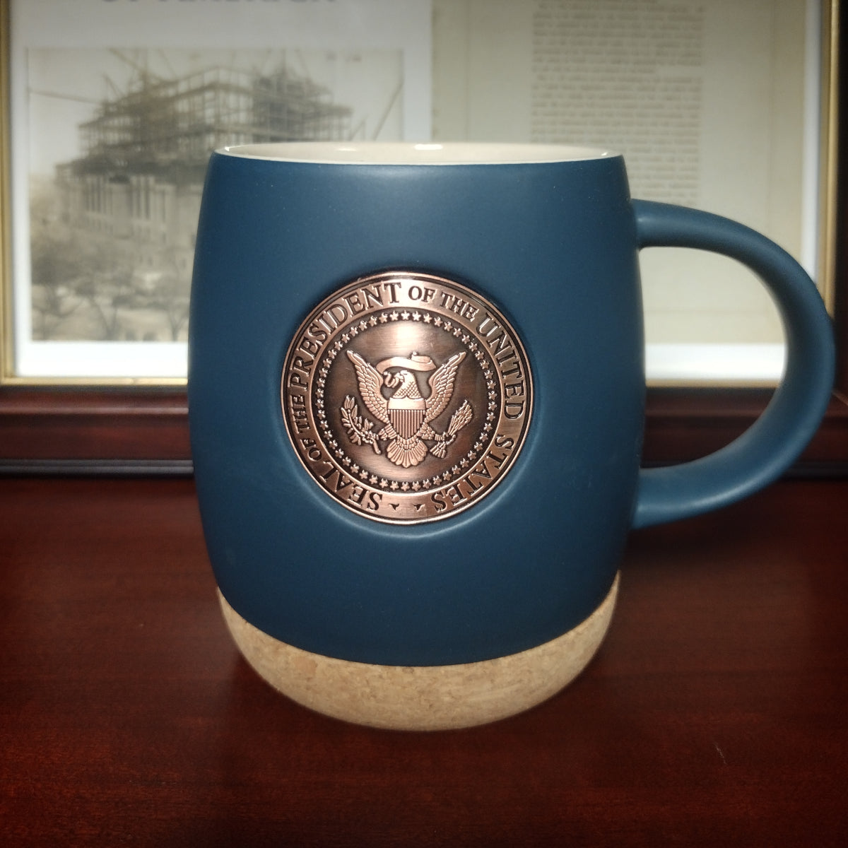 Blue Presidential Seal Coffee Mug - Official Style Ceramic Cup for Tea & Coffee - Perfect for Office, Home, or Gift Giving