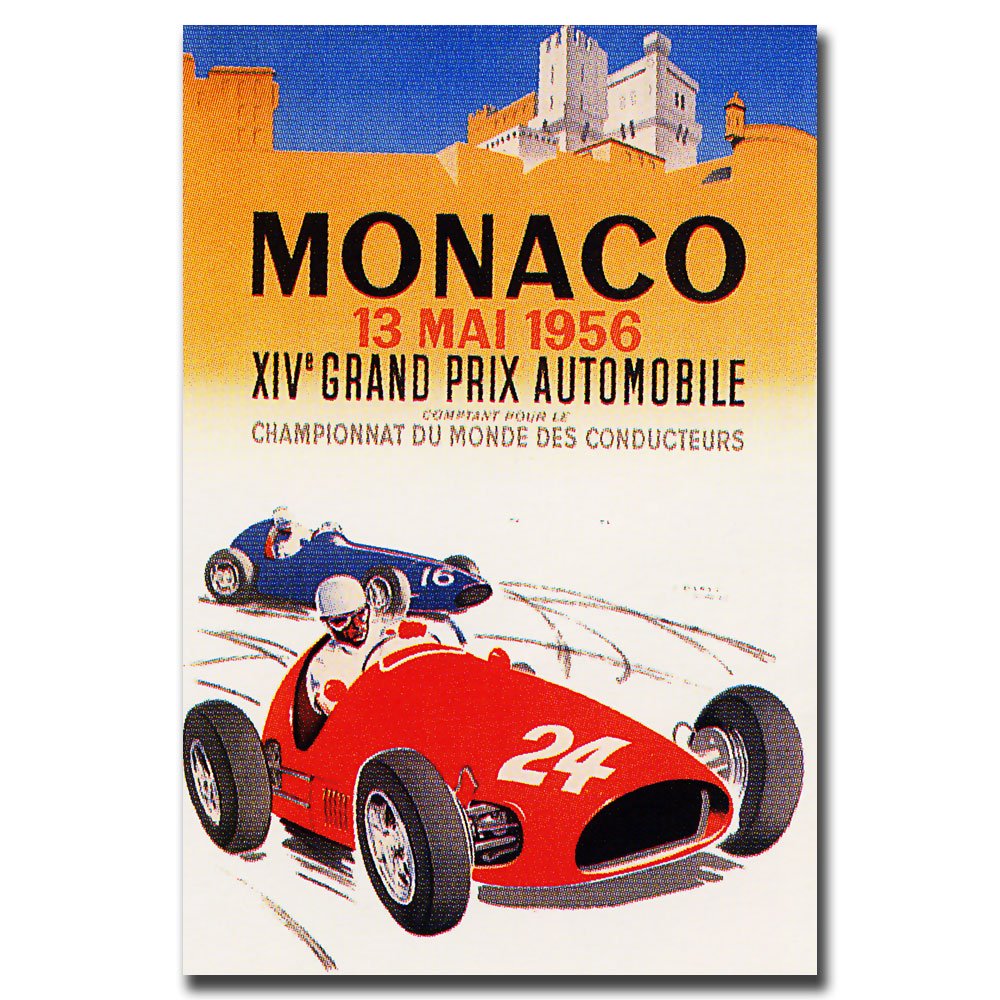 Vintage Monaco 1956 Canvas Art Print by George Ham - Classic Wall Decor for Living Room, Office & Home