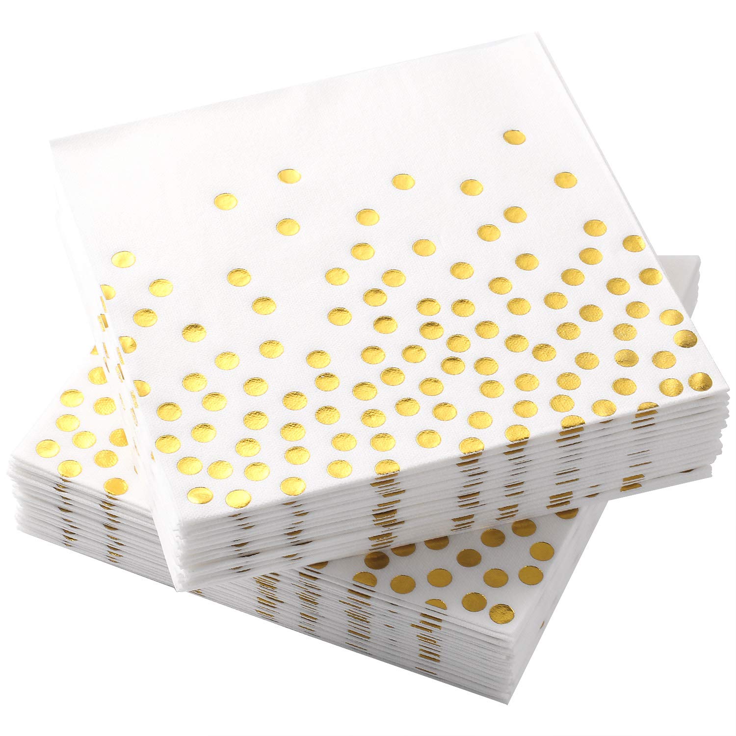 50 Pack Premium Disposable Guest Towels - Soft Air-Laid Napkins for Parties, Weddings & Events - Linen Feel Paper Hand Towels (White & Gold) - Perfect for Dinner Parties, Bridal Showers & Upscale Gatherings