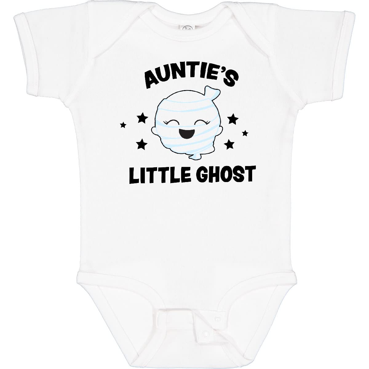 Inktastic Cute Auntie's Little Ghost with Stars Baby Bodysuit - Soft Cotton Onesie for Infants & Toddlers - Perfect for Halloween, Family Photos & Casual Outings