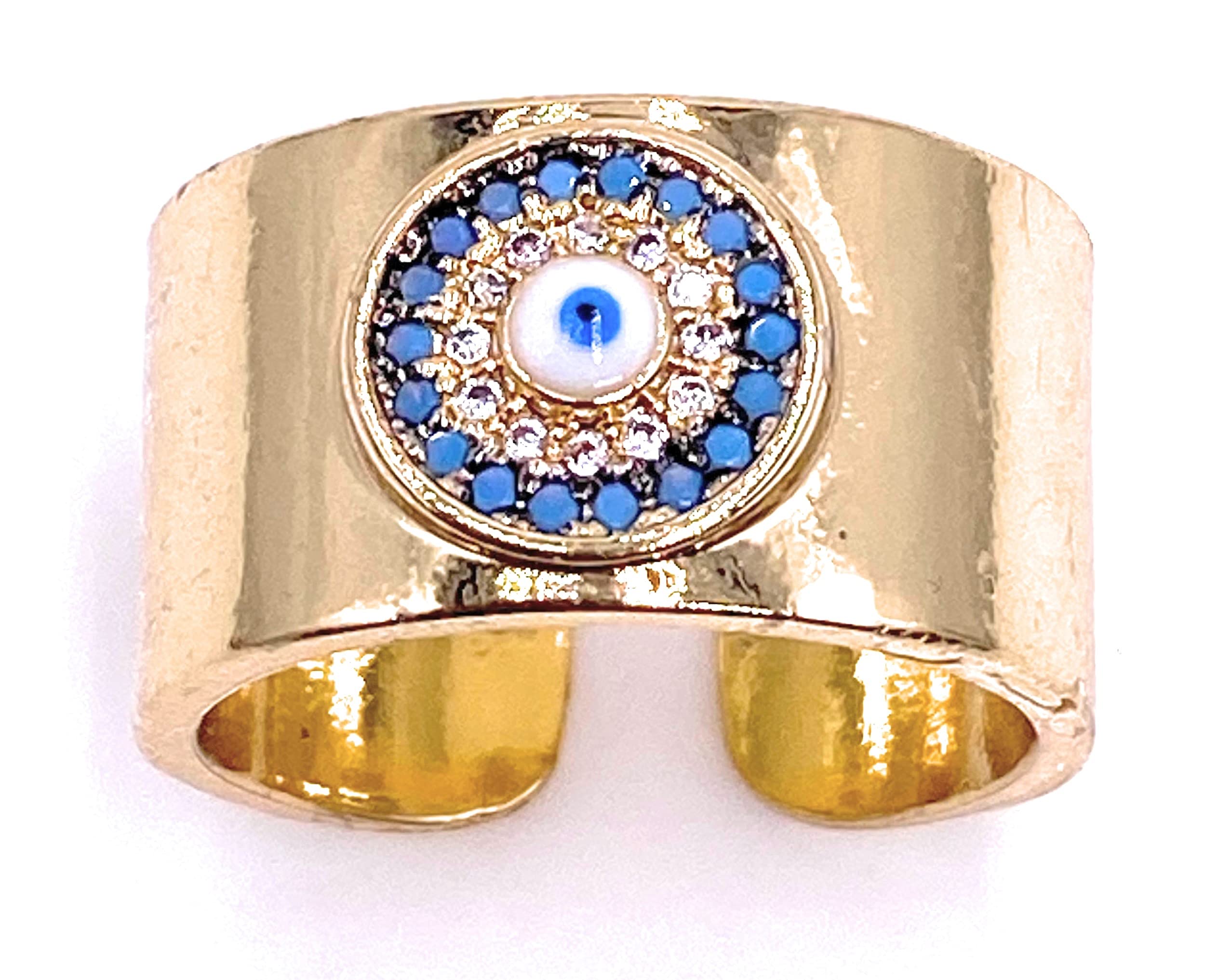 18K Gold Plated Evil Eye Ring for Women - Protection Jewelry, Stylish Gift for Her, Perfect for Everyday Wear & Special Occasions