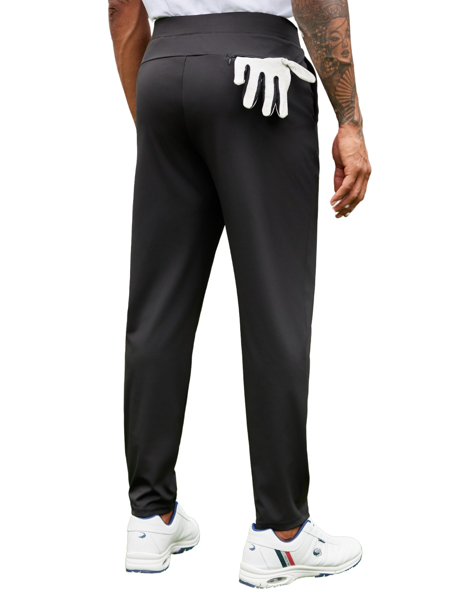 PINSPARK Men's Golf Pants - Stretch Lightweight Quick Dry UPF50+ Joggers with Elastic Waist & Zipper Back Pocket - Perfect for Golfing, Running & Casual Wear