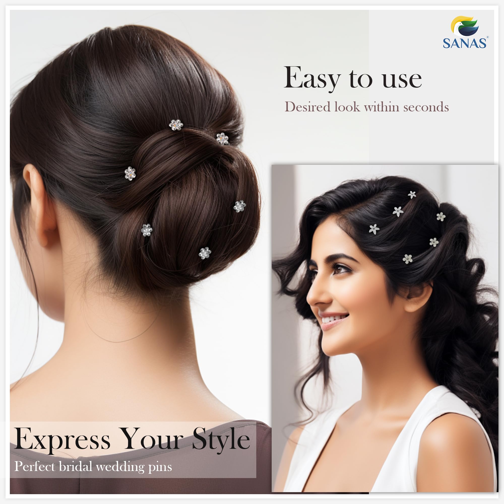 30Pcs White Juda Hair Pins for Women - Elegant Wedding Hair Accessories, Bun Hairstyle Pins, Bridal Hair Styling Essentials - Perfect for Weddings, Prom, Parties & Formal Events