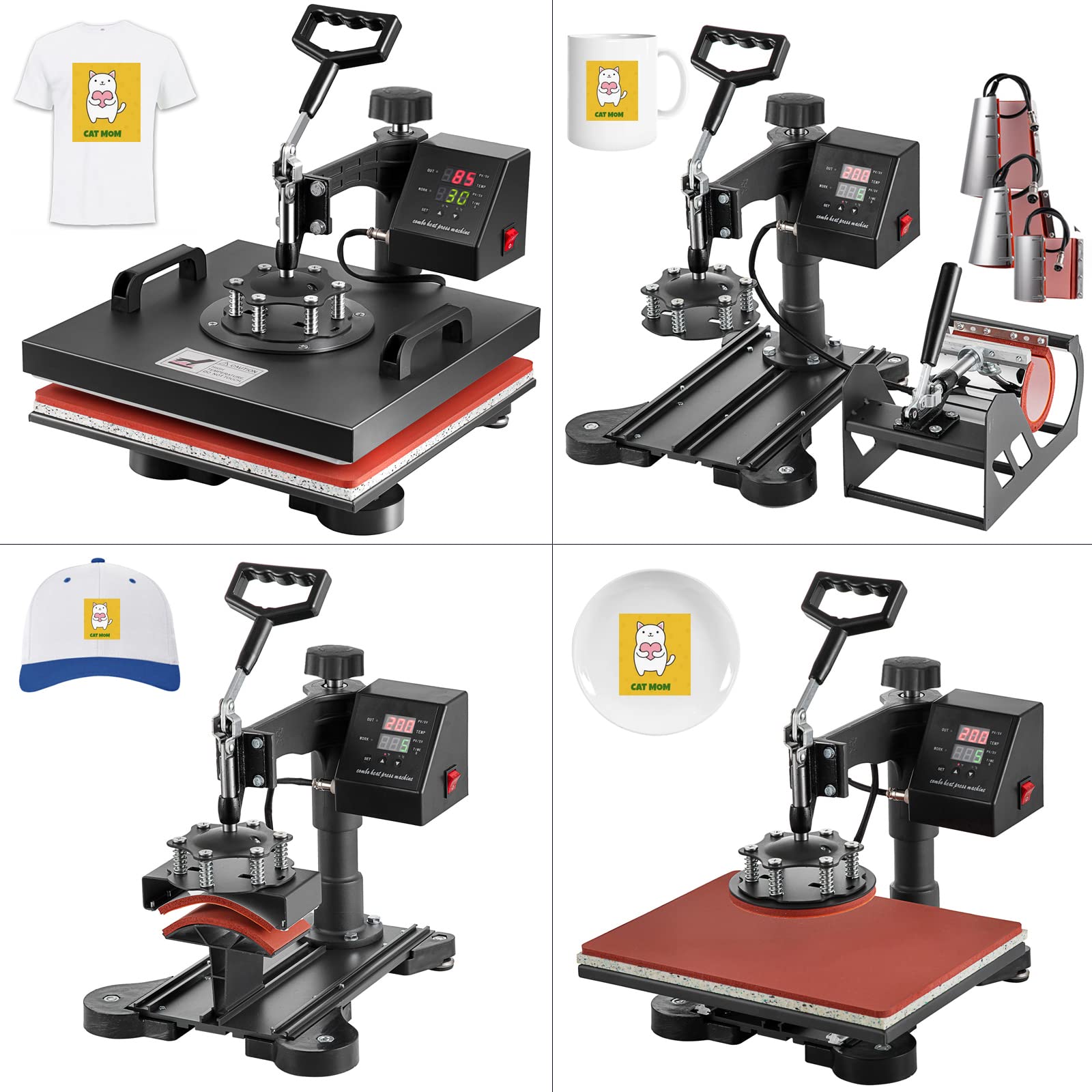 15x15 Inch 8-in-1 Digital Heat Press Machine - Swing Away T-Shirt Press with Sublimation Transfer for Shirts, Hats, Mugs & Plates | Perfect for DIY Crafts, Custom Apparel & Small Business Printing