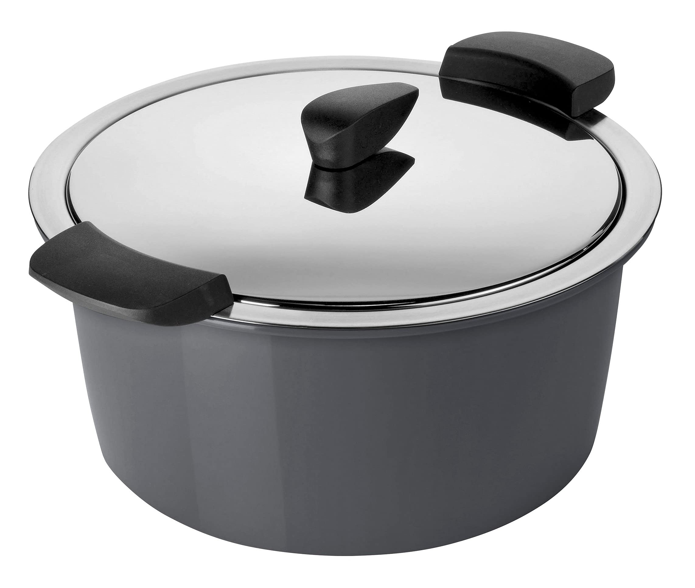 KUHN RIKON 2-Liter/18 cm Stainless Steel Hotpan Serving Casserole Pot - Grey | Perfect for Oven-to-Table Meals, Soups & Stews