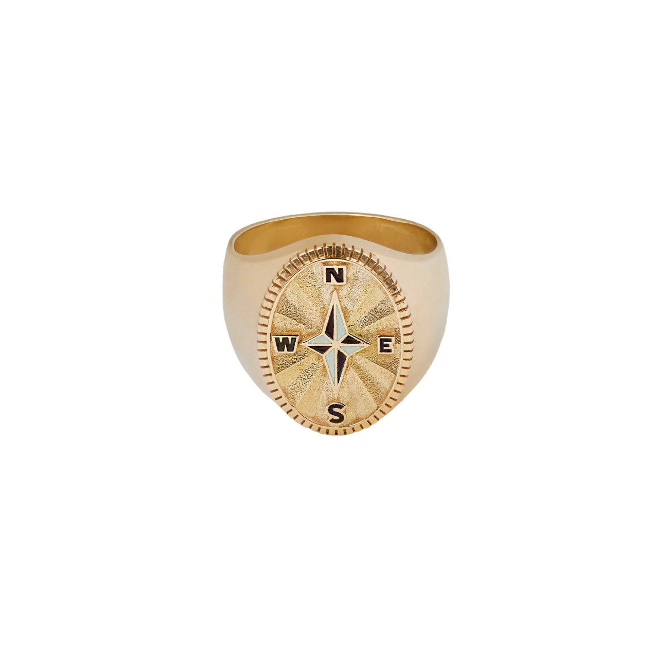 Internal Compass Big Daddy Signet Ring - Premium Stainless Steel Men's Jewelry for Outdoor Adventure & Survival Enthusiasts